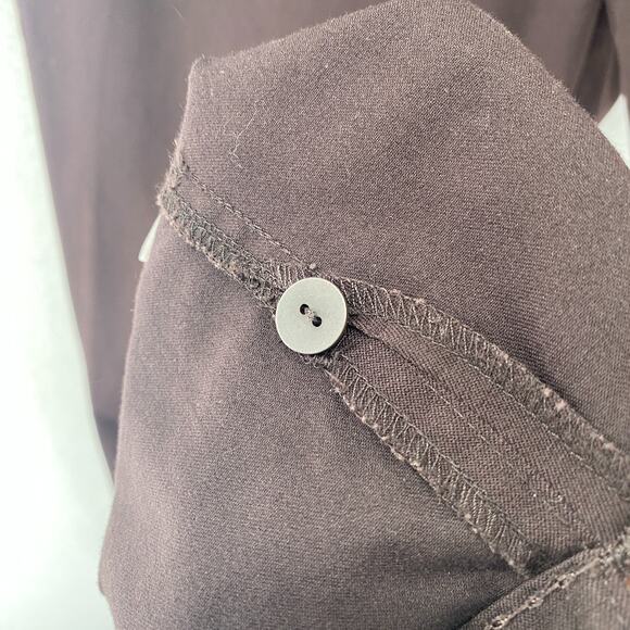 EILEEN FISHER Pants PL Organic Cotton Stretch Twill Tapered Cropped Chino Brown - Picture 7 of 16